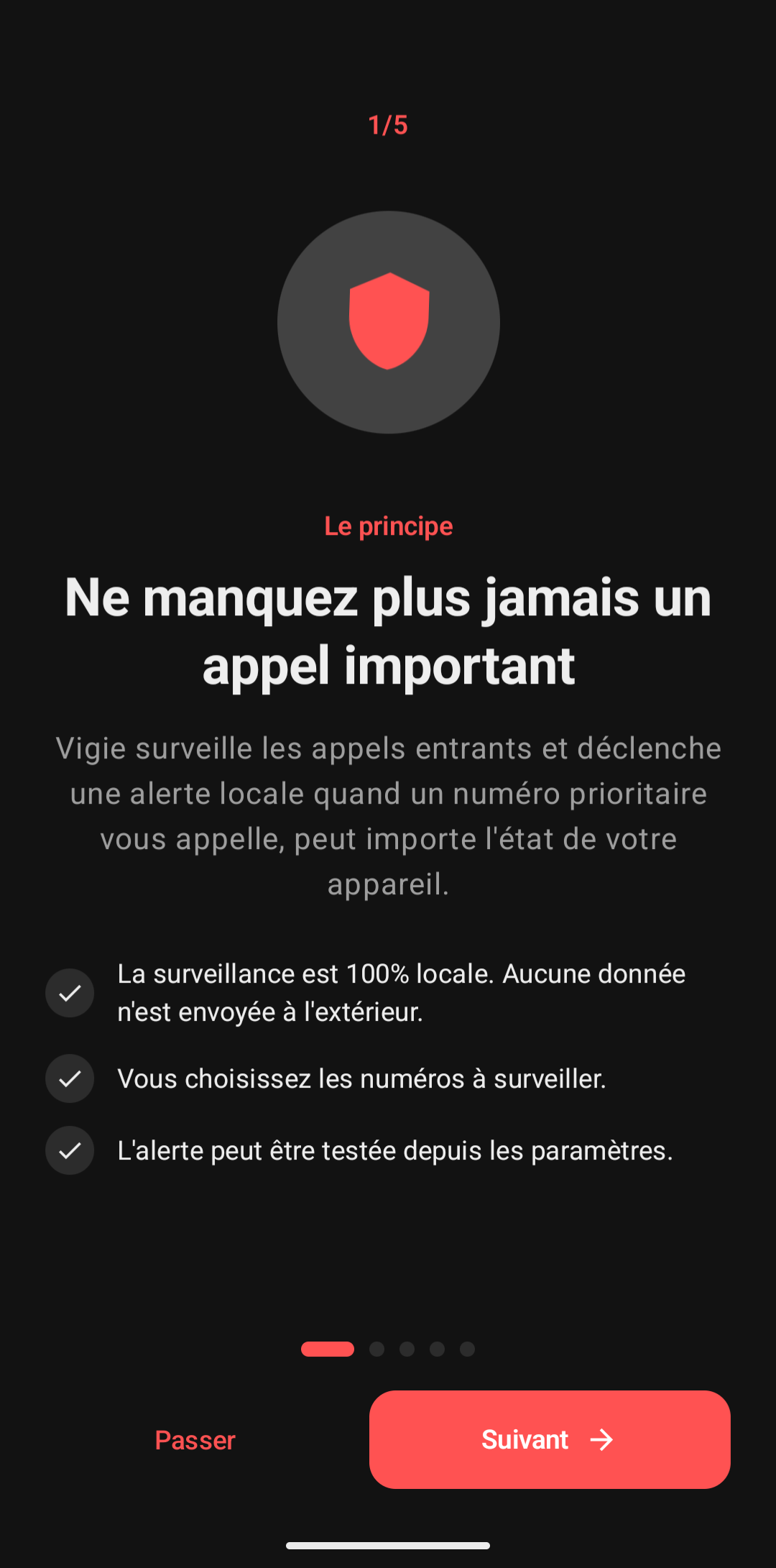 Tutoriel Vigie présentant le principe des appels importants